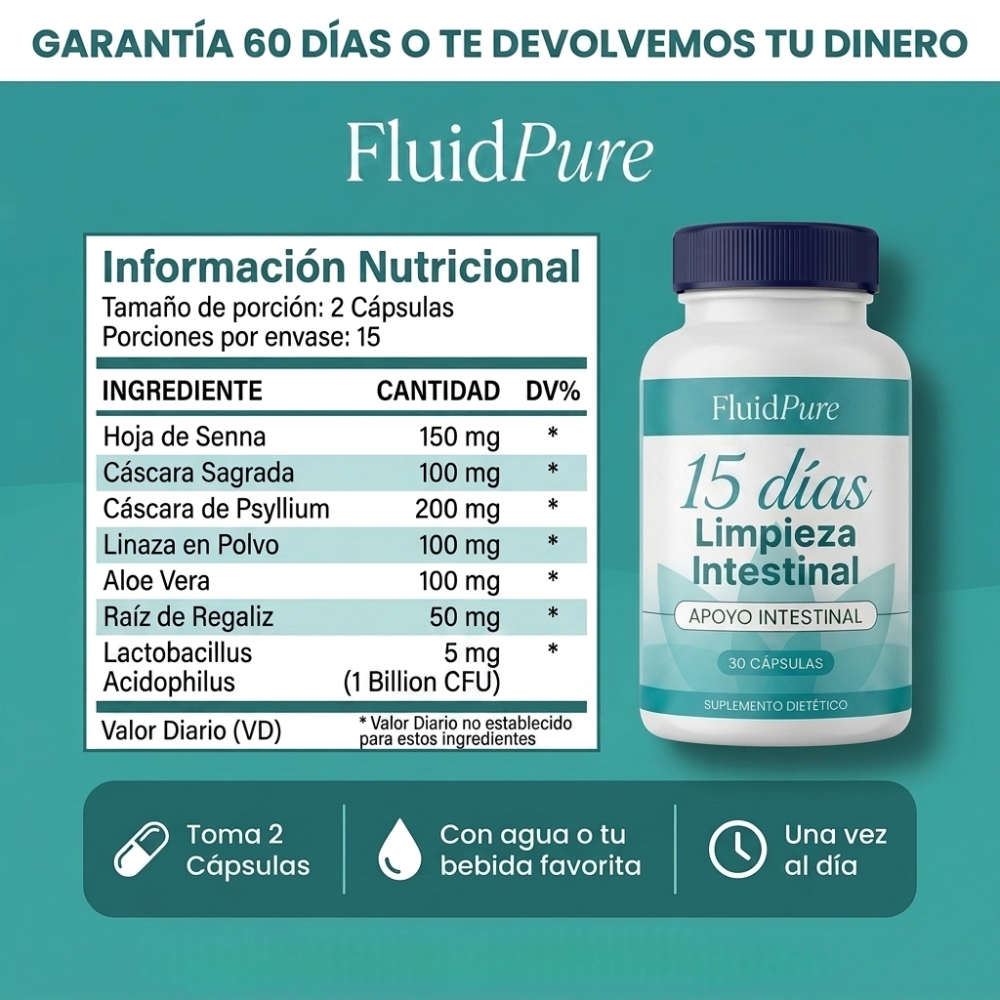 FLUIDPURE- Limpieza Intestinal con Fórmula Avanzada